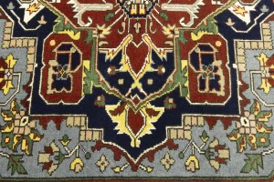 Light Gray Geometric 9X12 Heriz Serapi Oriental Rug