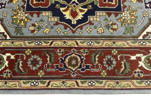 Light Gray Geometric 9X12 Heriz Serapi Oriental Rug