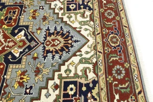 Light Gray Geometric 9X12 Heriz Serapi Oriental Rug