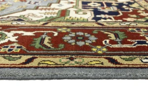 Light Gray Geometric 9X12 Heriz Serapi Oriental Rug