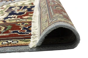 Light Gray Geometric 9X12 Heriz Serapi Oriental Rug