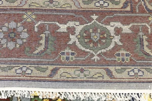 Light Gray Geometric 9X12 Heriz Serapi Oriental Rug
