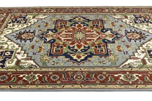 Light Gray Geometric 9X12 Heriz Serapi Oriental Rug