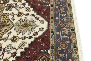 Cream Geometric 9X10 Heriz Serapi Oriental Rug