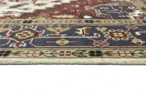 Cream Geometric 9X10 Heriz Serapi Oriental Rug