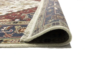 Cream Geometric 9X10 Heriz Serapi Oriental Rug