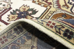 Cream Geometric 9X10 Heriz Serapi Oriental Rug