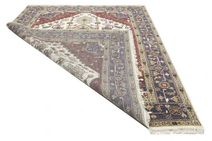 Cream Geometric 9X10 Heriz Serapi Oriental Rug