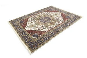 Cream Geometric 9X10 Heriz Serapi Oriental Rug