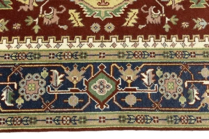 Rusty Red Geometric 9X12 Heriz Serapi Oriental Rug