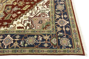 Rusty Red Geometric 9X12 Heriz Serapi Oriental Rug