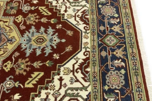 Rusty Red Geometric 9X12 Heriz Serapi Oriental Rug