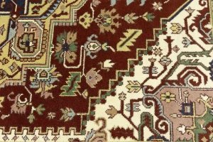 Rusty Red Geometric 9X12 Heriz Serapi Oriental Rug