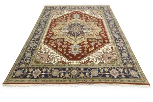 Rusty Red Geometric 9X12 Heriz Serapi Oriental Rug