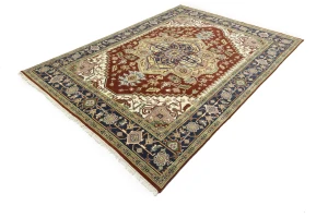 Rusty Red Geometric 9X12 Heriz Serapi Oriental Rug