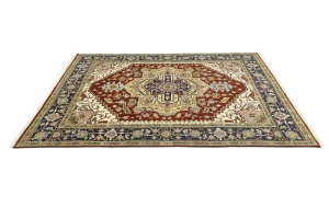 Rusty Red Geometric 9X12 Heriz Serapi Oriental Rug