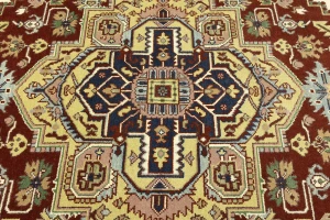 Rusty Red Geometric 9X12 Heriz Serapi Oriental Rug