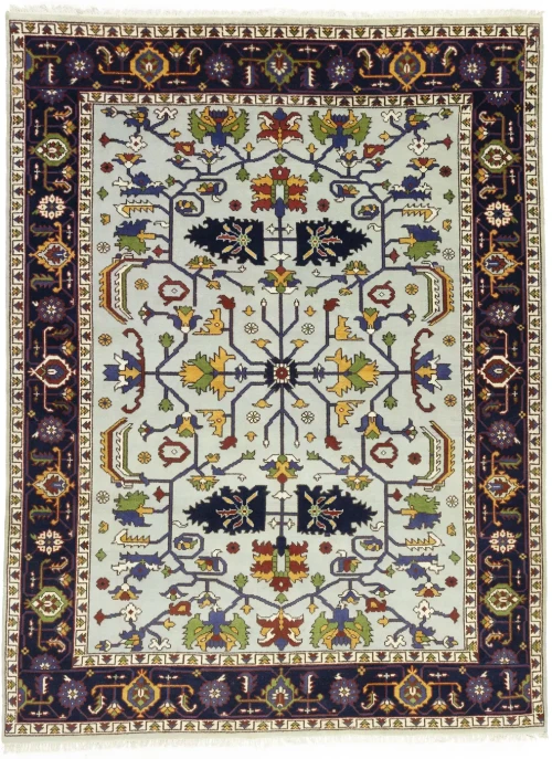 Light Gray Floral 9X12 Indo-Mahal Oriental Rug