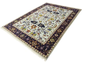 Light Gray Floral 9X12 Indo-Mahal Oriental Rug