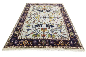 Light Gray Floral 9X12 Indo-Mahal Oriental Rug