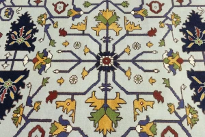 Light Gray Floral 9X12 Indo-Mahal Oriental Rug