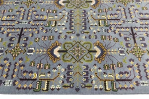 Gray Floral Tribal 9X12 Oriental Rug