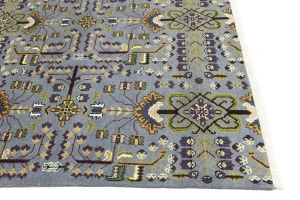 Gray Floral Tribal 9X12 Oriental Rug