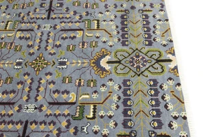 Gray Floral Tribal 9X12 Oriental Rug