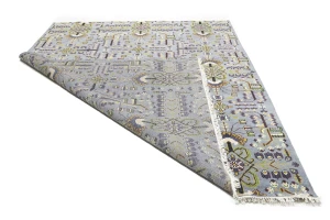 Gray Floral Tribal 9X12 Oriental Rug