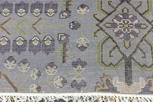Gray Floral Tribal 9X12 Oriental Rug