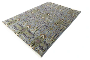 Gray Floral Tribal 9X12 Oriental Rug