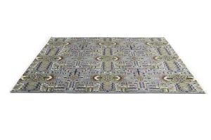 Gray Floral Tribal 9X12 Oriental Rug