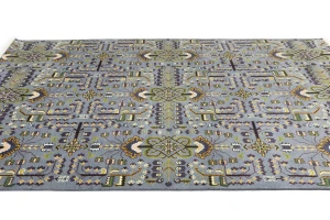 Gray Floral Tribal 9X12 Oriental Rug