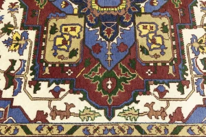 Blue Geometric 9X12 Heriz Serapi Oriental Rug