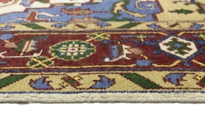 Blue Geometric 9X12 Heriz Serapi Oriental Rug