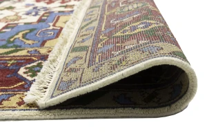 Blue Geometric 9X12 Heriz Serapi Oriental Rug