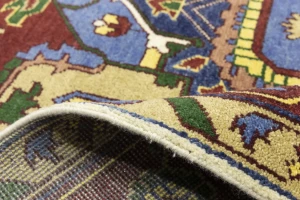 Blue Geometric 9X12 Heriz Serapi Oriental Rug