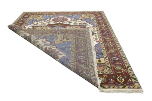 Blue Geometric 9X12 Heriz Serapi Oriental Rug