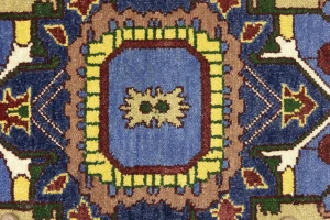 Blue Geometric 9X12 Heriz Serapi Oriental Rug