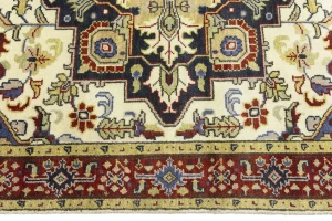Cream Geometric 6X9 Heriz Serapi Oriental Rug