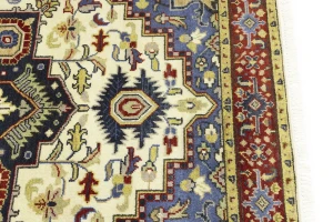 Cream Geometric 6X9 Heriz Serapi Oriental Rug