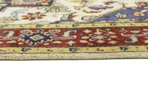 Cream Geometric 6X9 Heriz Serapi Oriental Rug