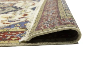 Cream Geometric 6X9 Heriz Serapi Oriental Rug