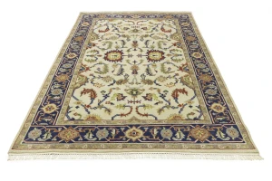 Cream Floral 6X9 Indo-Mahal Oriental Rug