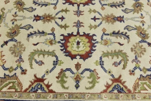 Cream Floral 6X9 Indo-Mahal Oriental Rug