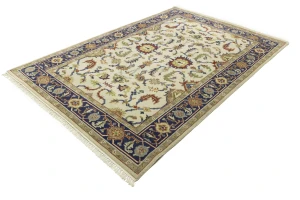 Cream Floral 6X9 Indo-Mahal Oriental Rug
