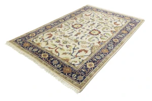 Cream Floral 6X9 Indo-Mahal Oriental Rug