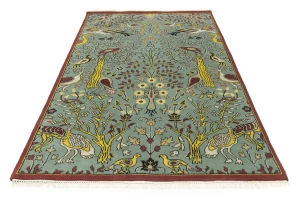 Blue-gray Pictorial Tribal 6X9 Chobi Oriental Rug
