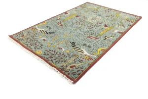 Blue-gray Pictorial Tribal 6X9 Chobi Oriental Rug