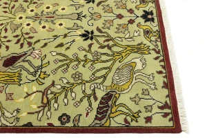 Greenish Beige Pictorial Tribal 6X9 Chobi Oriental Rug